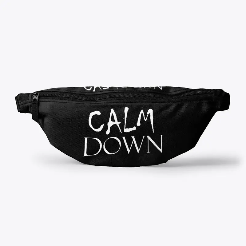 Calm Down Logo White on Black