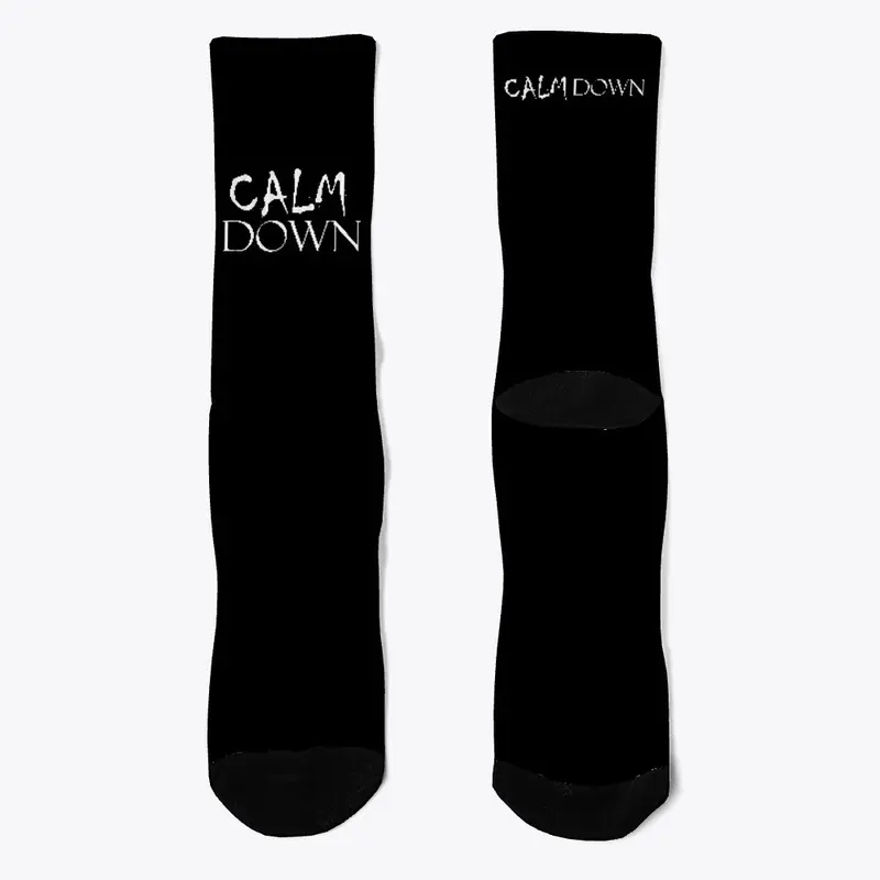 Calm Down Logo White on Black