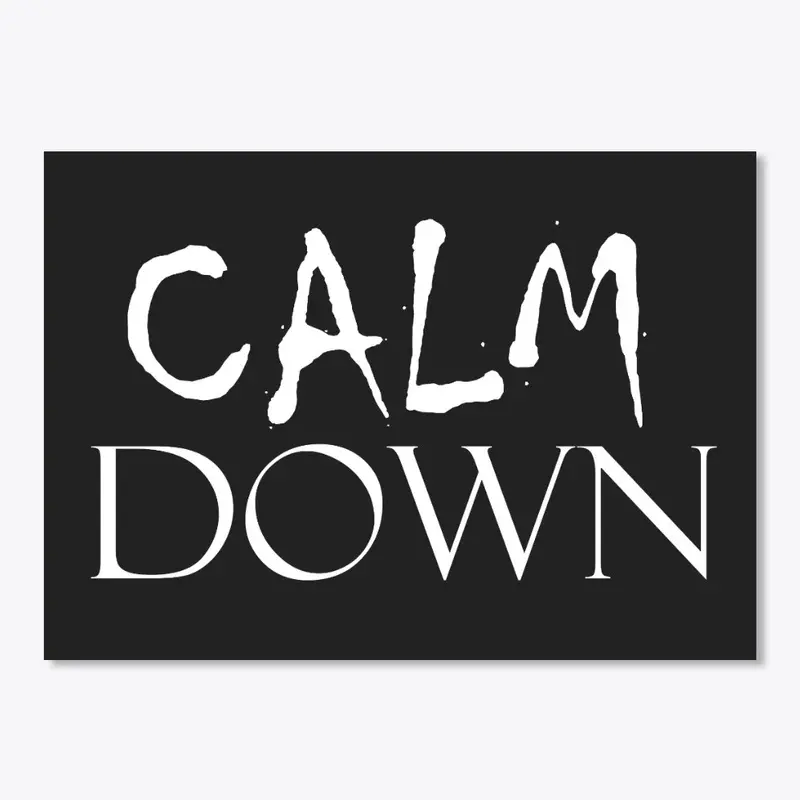 Calm Down Logo White on Black