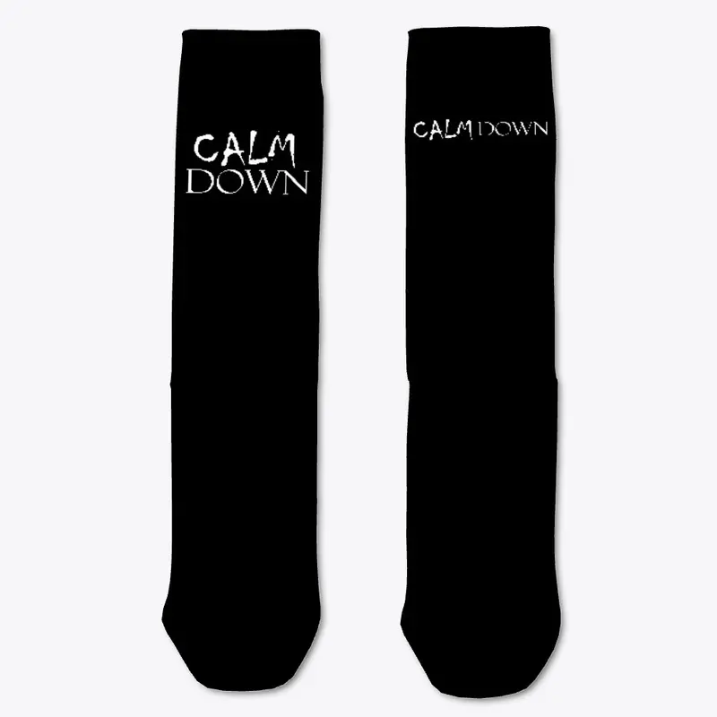 Calm Down Logo White on Black