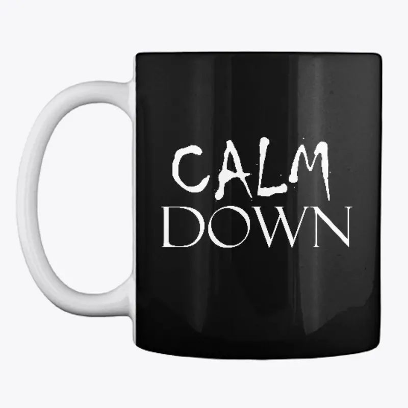 Calm Down Logo White on Black